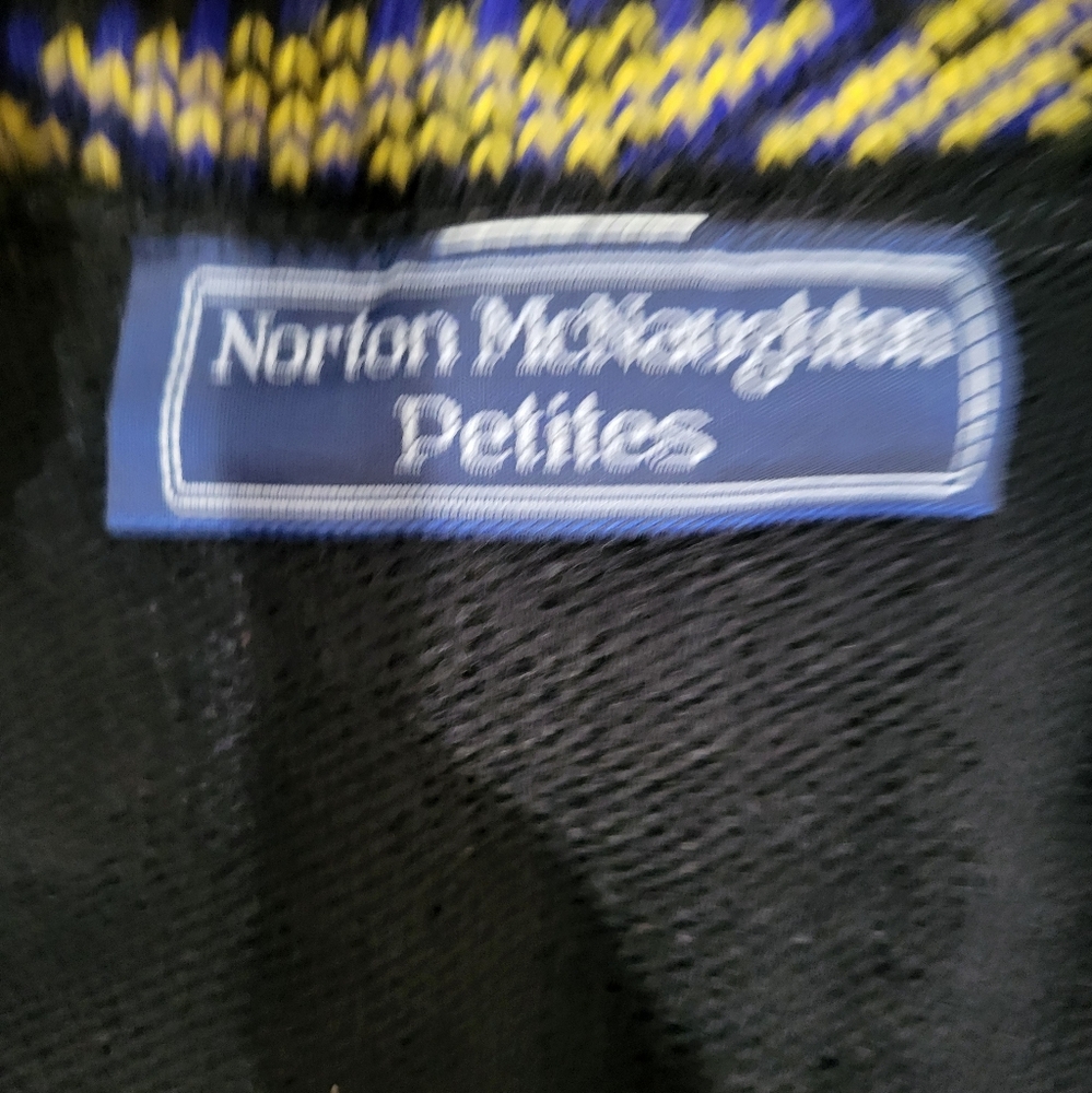 Vintage Norton McNaughton Petites Bright Funky Floral Cardigan Sweater - Picture 4 of 5